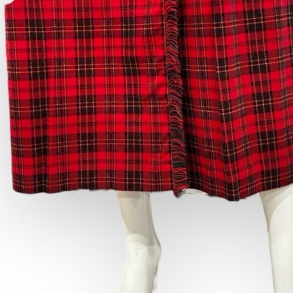 Vintage Susan Bristol Holiday Plaid Midi Kilt Skirt - Picture 6 of 15